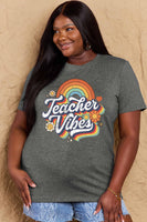 Simply Love Full Size TEACHER VIBES Graphic Cotton T-Shirt