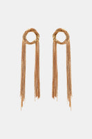 Round Shape Fringed Copper Earrings