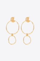 Double Hoop Zinc Alloy Drop Earrings