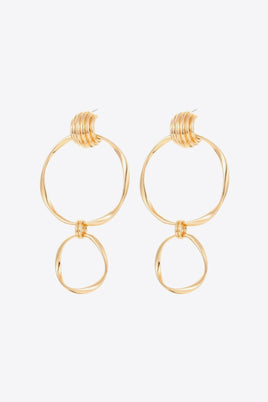 Double Hoop Zinc Alloy Drop Earrings