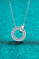 Moissanite Pendant Rhodium-Plated Necklace