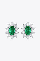 1 Carat Lab-Grown Emerald Stud Earrings