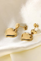 14K Gold Plated Double Heart Stud Earrings