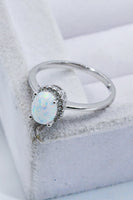 925 Sterling Silver 4-Prong Opal Ring