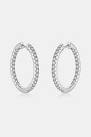 Inlaid Zircon 925 Sterling Silver Huggie Earrings