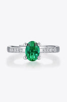 1 Carat Lab-Grown Emerald Side Stone Ring