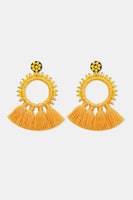 Bead Detail Tassel Dangle Earrings