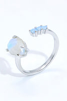 18K Rose Gold-Plated Moonstone Open Ring