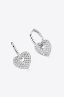 Zircon Heart Drop Huggie Earrings