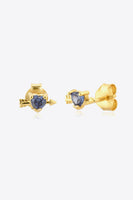 Tanzanite Heart Stud Earrings