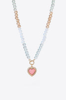 Heart Pendant Beaded Necklace