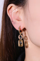 Glass Stone Decor Copper Earrings