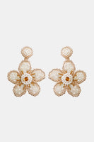 Flower Shape Beaded Dangle Earrings