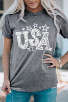 USA Star Graphic Round Neck Tee