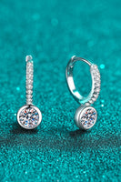 1 Carat Moissanite Rhodium-Plated Drop Earrings