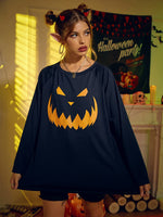 Round Neck Jack-o'-lantern Graphic T-Shirt