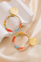 Multicolored Bead Stainless Steel Earrings