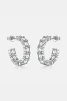 Inlaid Zircon C-Hoop Earrings