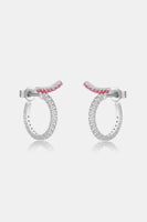 Inlaid Zircon 925 Sterling Silver C-Hoop Earrings