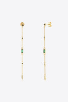 Inlaid Zircon 18K Gold-Plated Earrings