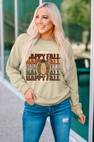 HAPPY FALL Pumpkin Dropped Shoulder Sweatshirt