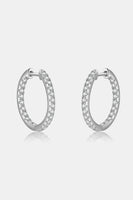 Inlaid Zircon 925 Sterling Silver Huggie Earrings