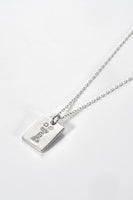 Inlaid Zircon Rectangle Pendant Necklace