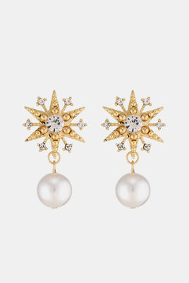 Synthetic Pearl Star Shape Alloy Earrings