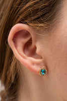 Inlaid Zircon Stainless Steel Stud Earrings