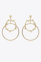 18K Gold-Plated Double Hoop Drop Earrings