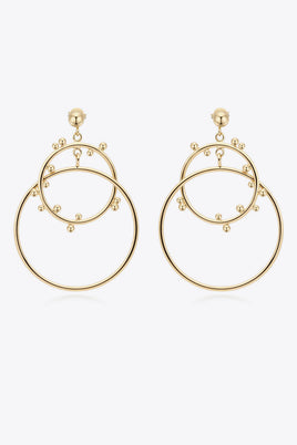 18K Gold-Plated Double Hoop Drop Earrings