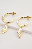 925 Sterling Silver C-Hoop Gun Drop Earrings