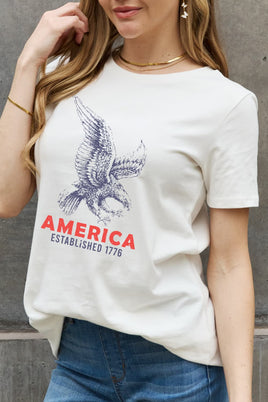 Simply Love AMERICA ESTABLISHED 1776 Graphic Cotton T-Shirt