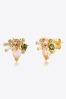 Zircon Decor 925 Sterling Silver Stud Earrings