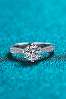 925 Sterling Silver Moissanite Adjustable Ring