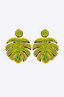 Beaded Banana Leaf Earrings