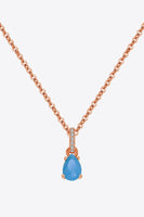 Teardrop Turquoise 4-Prong Pendant Necklace