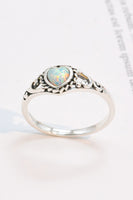 925 Sterling Silver Heart-Shape Opal Ring