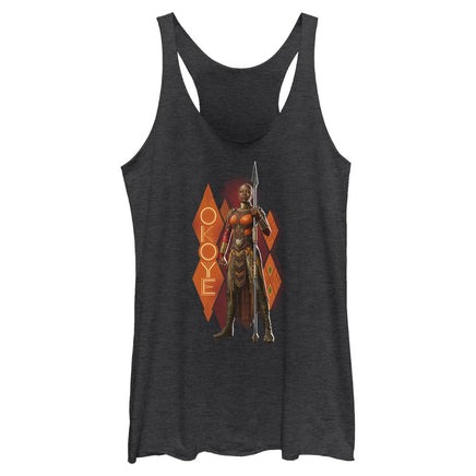 Junior's Marvel Black Panther Wakanda Forever Okoye Pattern Tank Top