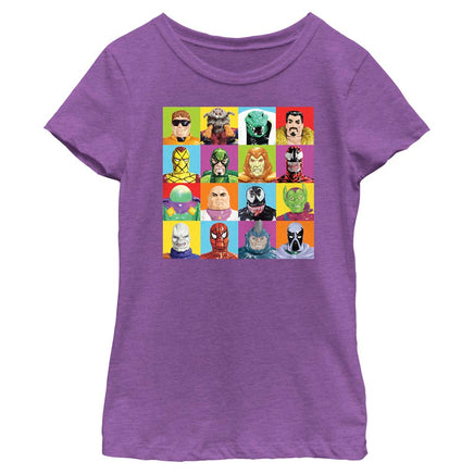 Girl's Marvel Spider-Man Beyond Amazing SPIDEY FIGURE SQUARES T-Shirt