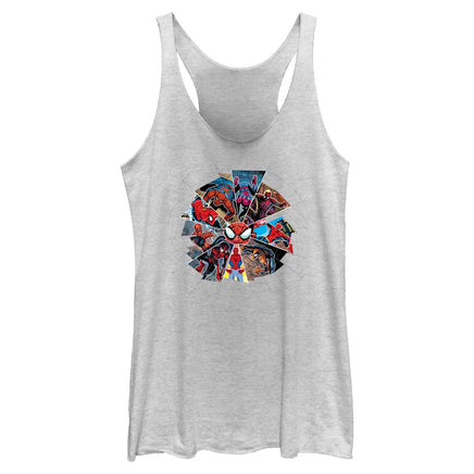 Junior's Marvel Spider-Man Beyond Amazing SPIDEY STAGES WEB Tank Top