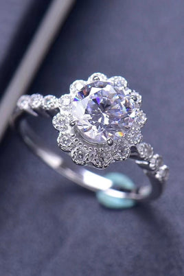 1.5 Carat Moissanite Floral-Shaped Cluster Ring