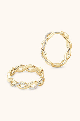 Moissanite Crisscross Hoop Earrings