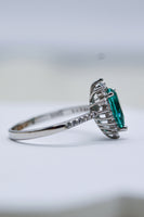 Paraiba Blue Zircon Pear Shape Ring