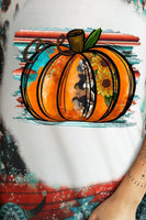 Pumpkin Graphic Round Neck Short Sleeve Tee