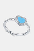 925 Sterling Silver Artificial Turquoise Ring