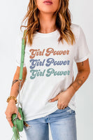 GIRL POWER Graphic Round Neck Tee