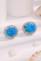 Opal Round Earrings