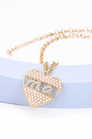 Heart Shape MA Rhinestone Pendant Necklace