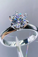 Adored 925 Sterling Silver 3 Carat Moissanite 6-Prong Ring